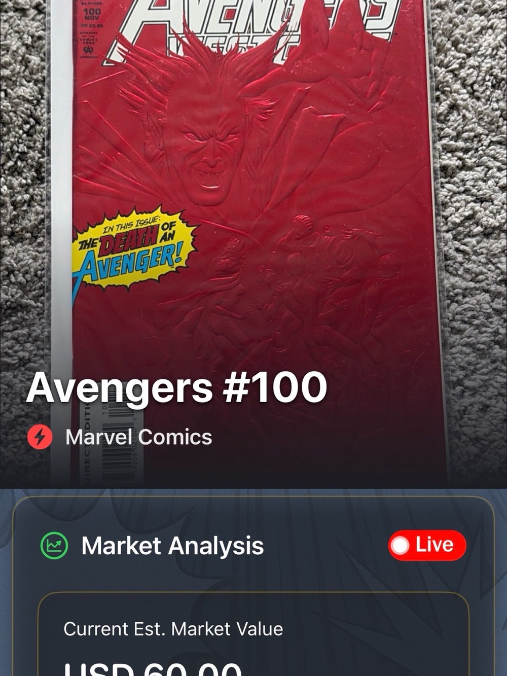 Avengers #100 - Red Embossed Cover